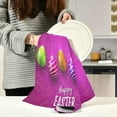 thumbnail image 3 of Happy Easter Purple Kitchen Tea Towels Set of 1 Absorbent Hand Dish Towels, Colorful Eggs Dishcloths Lint-Free 18x28 Inch Fast Drying for Cooking Baking Home Clean, 3 of 7