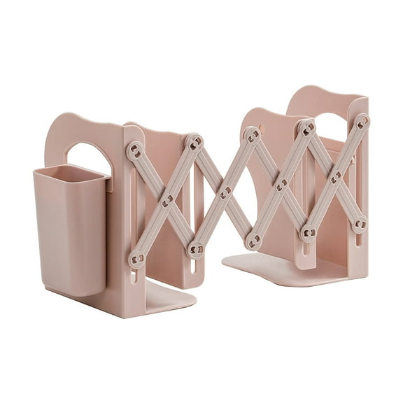 Yonrjhukm Foldable Book Stand, Sturdy Plastic Book Holder for Organizing Books, Magazines, DVDs, and More, Customizable Layout & Expandable Design, Durable Bookends