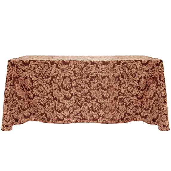 Ultimate Textile (3 Pack) Miranda 90 x 132-Inch Rectangular Damask Tablecloth - Jacquard Weave, Bordeaux