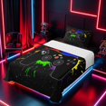 thumbnail image 3 of meiyoeat Graffiti Splash Game Controller Twin Sheet Sets for Boys Teens Gamers, Colorful Graffiti Gaming Console Bedding, 3pcs, 1 Flat Sheet, 1 Fitted Sheet and 1 Pillowcase, 3 of 6