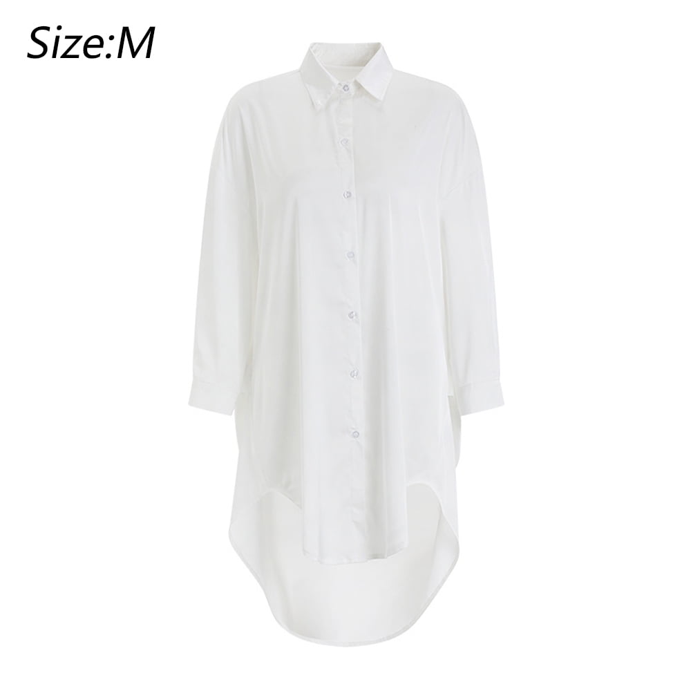 Women's Cotton Sleep Shirt, Long Sleeve Button-down Nightshirt Flan