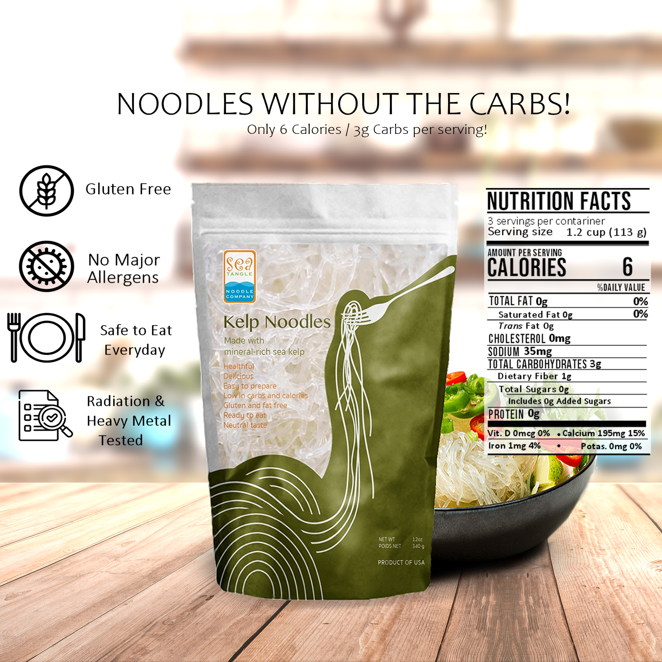 Kelp Noodles by Sea Tangle Noodle Company Size: One Pack - image 3 of 6