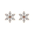 thumbnail image 2 of 10K Rose Gold Round Diamond Floral Shape Stud Earring (I1-I2 Clarity, 0.07 Carat), 2 of 4