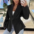 thumbnail image 4 of Long Jacket for Women, Pleated Waist Buttoned Loose Suit Jacket, 4 of 9