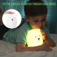 thumbnail image 4 of Luz de noche de oso gigante para niños, linda lámpara de guardería para bebés y niños pequeños, lámpara LED de silicona, control remoto, decoración kawaii, batería recargable por USB, 9 colores dispon, 4 of 5