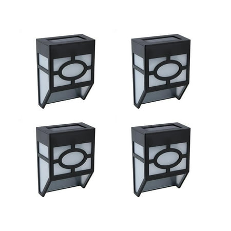 

4pcs Plastic Solar Powered Outdoor Lamps 600mah AAA Battery Solar Fence Lights IP65 Waterproof Solar Street Lights Eco-Friendly Solar Wall Lights for Park Garden Backyard