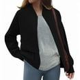 thumbnail image 4 of Womens Solid Jacquard Jackets Full-Zip Long Sleeved Blazer Athletic Stretch Solid Basic Varsity Jackets Comfort Casual Sweatshirt Wind Resistant Windbreaker Sweater Jacket, 4 of 7