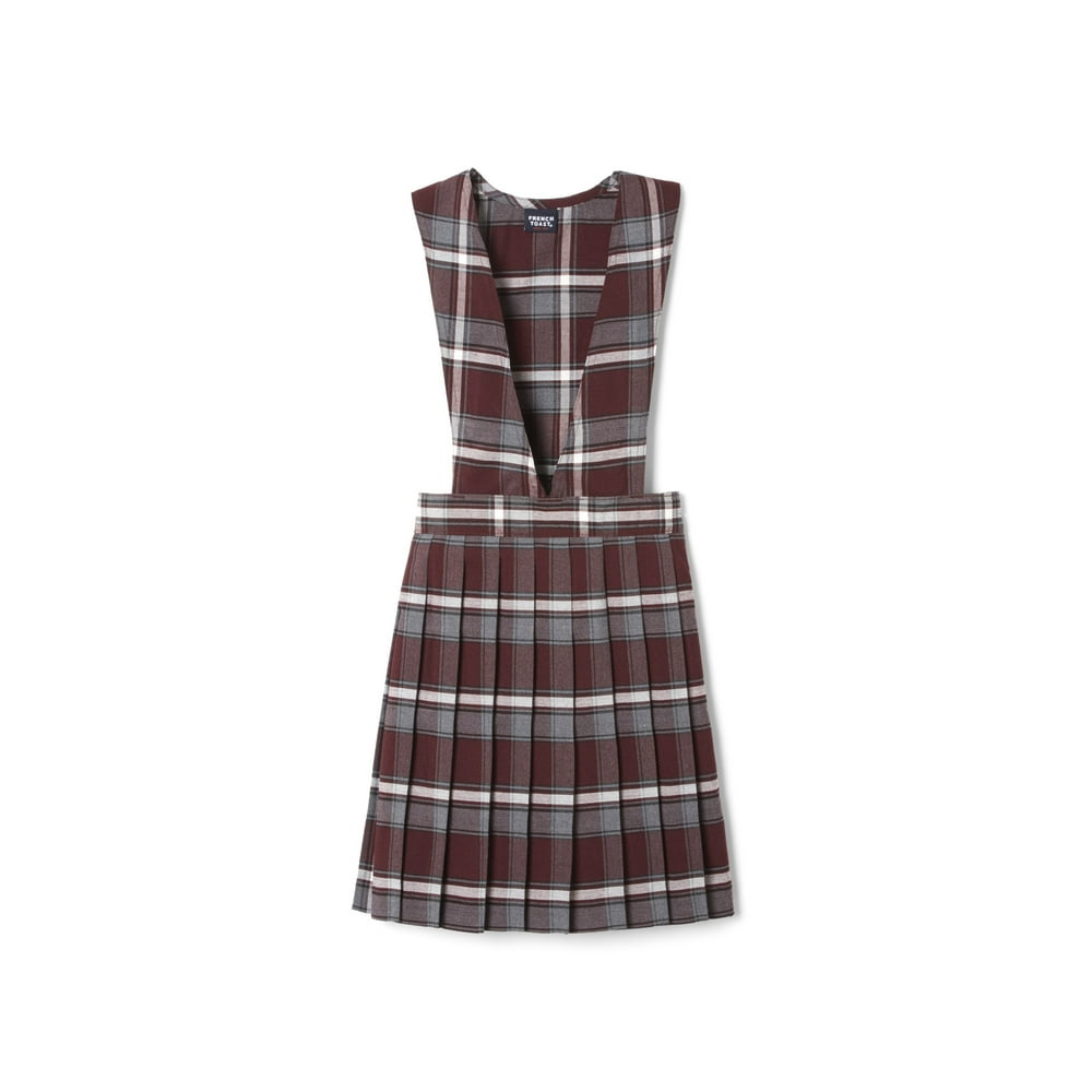 burgundy plaid uniform dress