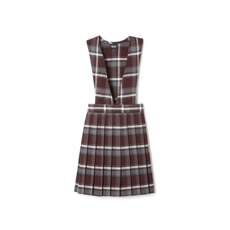 French Toast Girls 4-14 School Uniform Plaid V-Neck Pleated Jumper