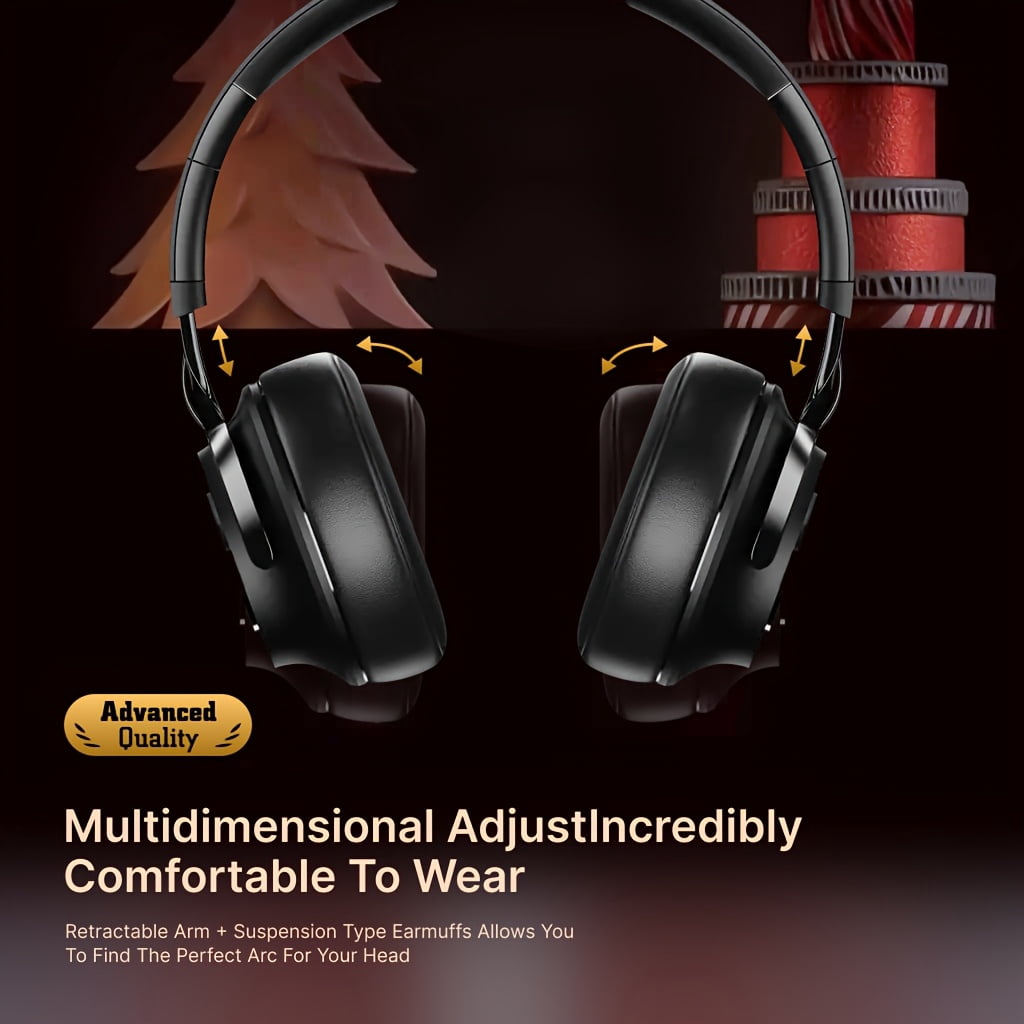 Rich Bass Wireless On-Ear Headphones - 30 Hours Playtime, Active Noise Cancelling, Crystal-Clear Calls, Comfort Fit, Black Color - Long-Lasting Battery Life, Portable Design