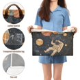 thumbnail image 5 of Yayeee Foldable Storage Basket for Shelves with Handles Waterproof Cloth Bins, Retro Watercolor Planet, 5 of 7