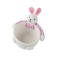 thumbnail image 2 of Easter Bunny Basket Woven Candy Bowl, Fabric Rope Storage Basket for Eggs Chocolate Cookies, Cute Rabbit Decorative Gift Container, Holiday Party Centerpiece Bowl for Treats Desserts Display, 2 of 6