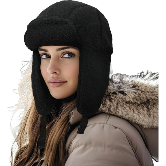 Zhengup Trapper Hat Warm Fleece Winter Hat with Adjustable Chin Strap, Windproof Waterproof Ski Ushanka Hats for Cold Weather