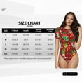 thumbnail image 5 of Uemuo X-mas and New Year Pattern Women's One Piece Short Sleeve Swimsuit Rash Guard Surfing Modest Quick-drying Swimsuit Beach Essentials-Large, 5 of 9