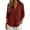 Wine, variant on Only Moment Button Down Shirts for Women 3/4 Sleeve V Neck Linen Blouses Business Casual Tops Zip Front V Neck Work Shirts Loose Fit Tunic Tops Blue,S