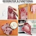 thumbnail image 3 of Valentine Hearts Pattern Dish Towels Set of 4, Vintage Love Washable Tea Towels Dishcloths Lint-Free 18x28 Inch Fast Drying for Home Kitchen Clean, 3 of 5