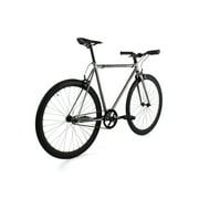 Golden Cycles Single Speed Fixie Bike – Lightweight Steel Frame, Flip-Flop Hub, 700c Wheels, Multiple Sizes & Deep V Rims (Asphalt, 45)
