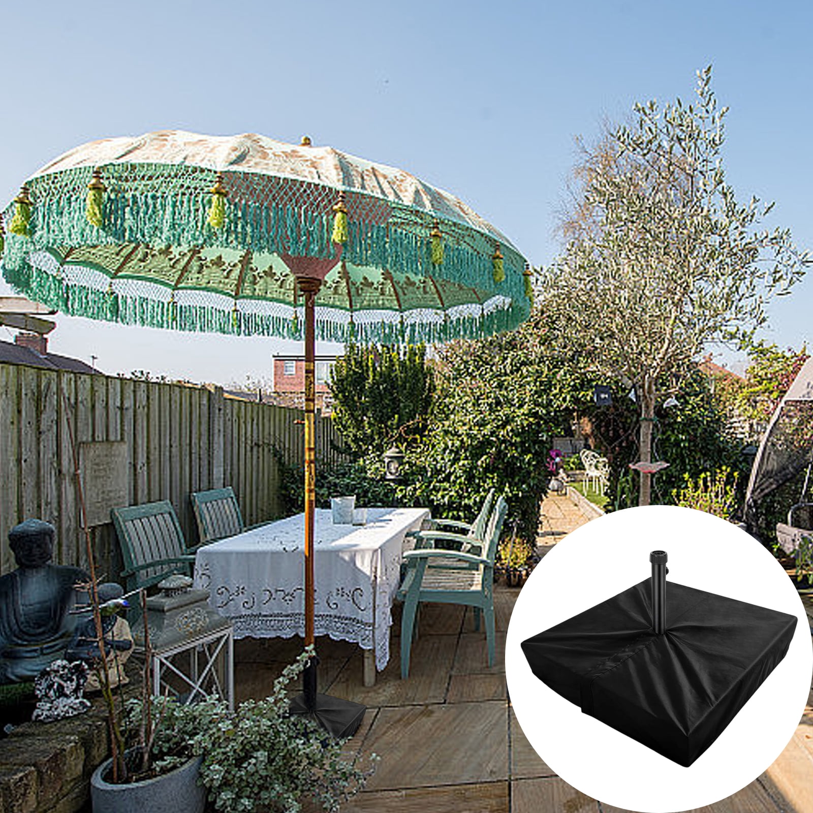 Wind Resistant Garden Umbrella Stand Cover 30x30Inch Dimension Double Needle Stitching Zippered Design Waterproof 1 Pair
