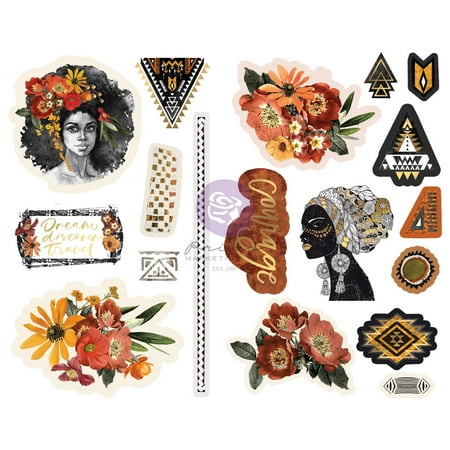 UPC: 0655350651688 | PRIMA MARKETING INC Diamond Collection Chipboard Stickers – 18 pcs w/ foil details UPC 655350651688