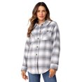 thumbnail image 2 of Free Country Women's Hayley Plaid Shacket Cloud Plaid M, 2 of 3