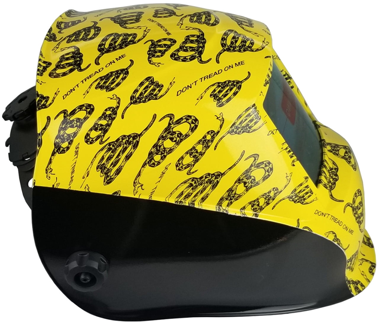 Don't Tread On Me Yellow Pattern Hydro Dipped Auto Darkening Welding Helmets