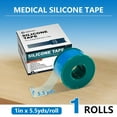 thumbnail image 6 of Ceeport Soft Silicone Tape for Skin, 1" x 5.46 Yards, 1 Rolls Medical Adhesive Silicone Skin Tape, Easy to Tear Pre-Cut Waterproof Surgical Tape for First Aid, Wound, Bandage and Sensitive Skin, 6 of 7