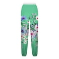 thumbnail image 4 of CLOISE Sweatpants Women Baggy Joggers Comfort Pull on Tall Elastic Bottom Trousers Mint Green Oversized Elastic Waist Drawstring Print Sweatpants with Pockets Trendy Everyday Long Sweatpants XL, 4 of 5