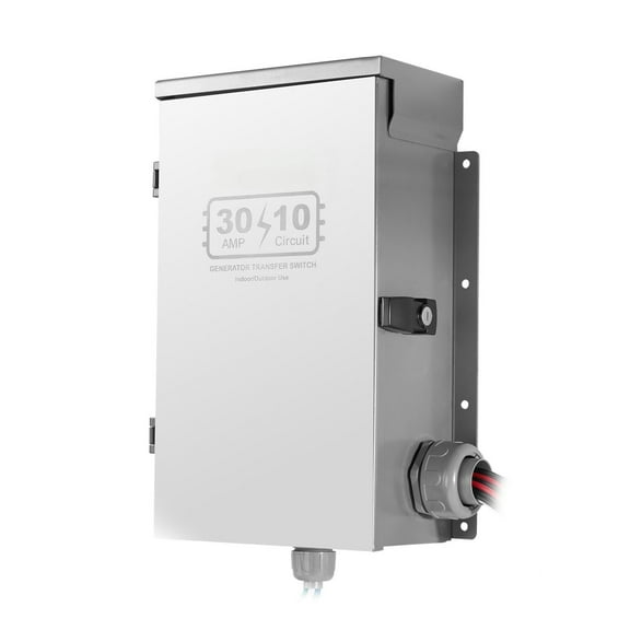 Heavy-Duty 30A Manual Generator Transfer Switch – 7500W, 120/240V, NEMA 3R Outdoor Rated, for Backup Power