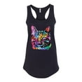 thumbnail image 3 of Cute Cat | Dean Russo Art Animal Lover Ladies Racerback Tank Top, Black, X-Large, 3 of 6