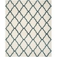 thumbnail image 3 of SAFAVIEH Hudson Aline Geometric Shag Area Rug, Ivory/Slate Blue, 8' x 10', 3 of 7