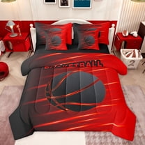 Feelyou Teesn Basketball Print Twin Bedding Sets 7-Piece, Ball Game Gaming Bedding Comforter Set, Modern Sports Theme Reversible Sheet Sets, Super Cozy Room Decor