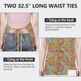 thumbnail image 6 of Pioneer Flower Floral Print Pattern Apron for Women and Men, Cotton Linen Waterproof with Pockets, Adjustable, 33x27 Inch for Kitchen, Gardening, BBQ, Salon, 6 of 6