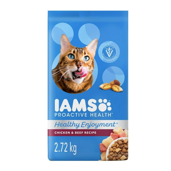 Iams Proactive Health Healthy Enjoyment Chicken & Beef Adult Dry Cat Food, 1.36-2.72kg