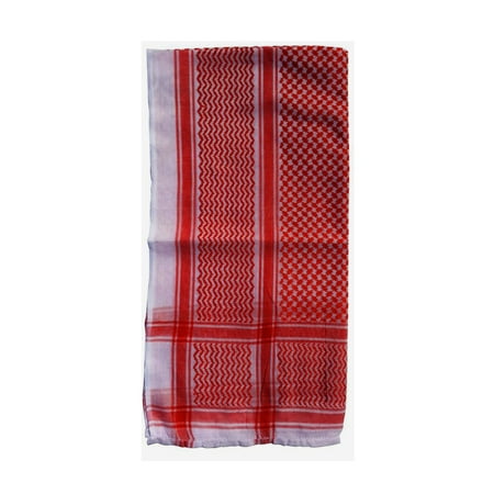 Palestinian Scarf - MuslimClothing® Maroon White Keffiyeh Palestine Arafat Scarf Shawl 120x120cm