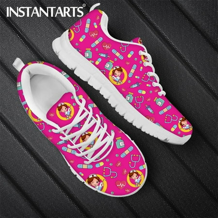

Women s Sneakers Black Ladies Mesh Sport Casual Shoes Cute Cartoon Nurse Doctor Luxury Designer Lace Up Flats Zapatos Planos