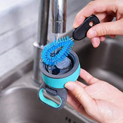 3-in-1 Stainless Steel Bottle Brush and Straw Cleaning Set, Long Handle Scrub Brush with Replaceable Head for Water Bottles, Glasswares, Mugs, Flasks, Tumblers, Vases, Round Head