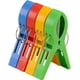 thumbnail image 1 of Big Size Plastic Hanging Clips Set, 12cm Large Beach Towel Clamps for Sunbeds Sun Loungers Pool Clothes Pegs Away, 4 Colors in Pack, 1 of 4