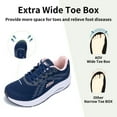 thumbnail image 4 of AOV Wide Toe Box Shoes Women Arch Support Walking Shoes for Plantar Fasciitis Orthotic Tennis Sneakers BluePink Size 8, 4 of 6
