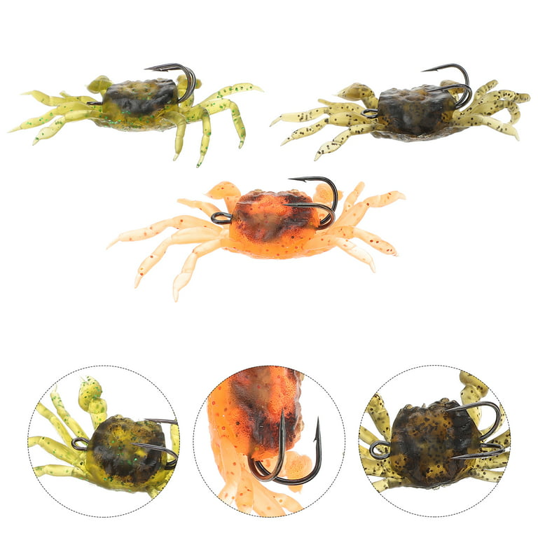 Artificial crab lure 3pcs Artificial 3D Simulation Crab Lure Baits