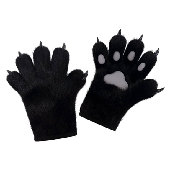 Stylish Plush Paws Gloves Soft Faux Fursuit Accessory Unisex Multi Color