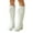 White, variant on Dakaela Women's Knee High Boots Platform Lace up Combat Boots Chunky Heel Motorcycle Riding Shoes with Side Zipper