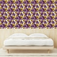 thumbnail image 3 of Ambesonne Tropical Peel & Stick Wallpaper for Home, Monstera Leaves Hibiscus, 13"x72", Purple Dark Yellow, 3 of 5