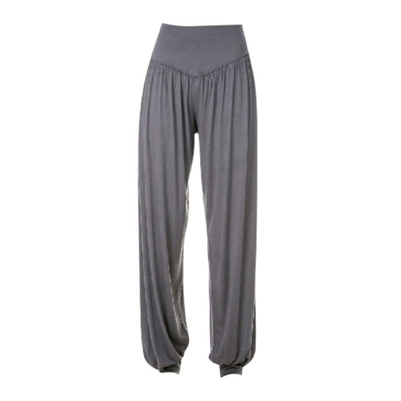 RQYYD Women's Modal Sports Dance Yoga Harem Pants Flare Loose Baggy Wide Leg Lounge Pajama Bottoms(Dark Gray,XL)
