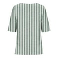 thumbnail image 5 of Royisotas Green Women's Plus Size Tops Summer Casual Short Sleeve Shirts Striped Crew Neck Button Tshirt Women, 5 of 5