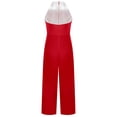thumbnail image 2 of Haitryli Girl's Wide Leg Pants Dancing Gowns Sleeveless Bodysuit Unitards Latin Jazz Dance Performance Costume Red 14, 2 of 5
