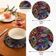 thumbnail image 3 of SKYSONIC Colorful Peacock Feather Pot Holders Trivets, 2 Pcs Heat Resistant Trivets,Embroidery Cotton Thread Weave Mats for Hot Pads Pans Pot Bowl Teapot for Kitchen Decor, 3 of 7