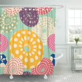 thumbnail image 1 of ABPHQTO Cortina de ducha con toroides de donuts de colores, amarillos, rosas, violetas y azules, 160x180 cm, 1 of 1