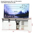 thumbnail image 2 of Chvans Farmhouse Barn Door TV Stand for up to 65" TVs & 23" Electric Fireplace, Entertainment Center Console Table with Adjustable Shevles, 2 of 10
