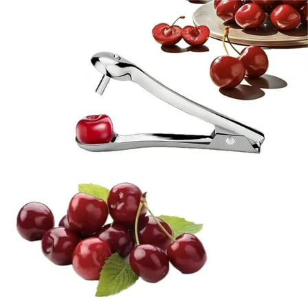 Effortless Cherry Pitter, Stainless Steel Olive & Date Pitter for Easy Kitchen Prep