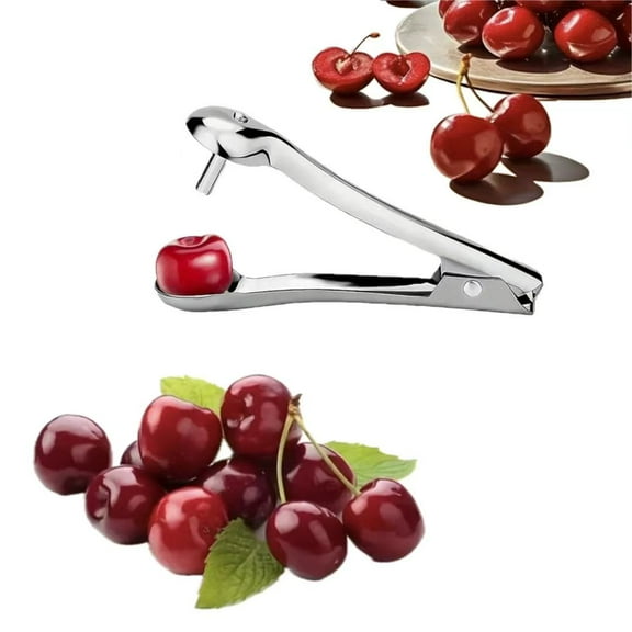 Effortless Cherry Pitter, Stainless Steel Olive & Date Pitter for Easy Kitchen Prep